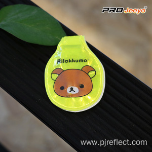 Reflective Fluo Yellow Bear Led Magnetic Clip